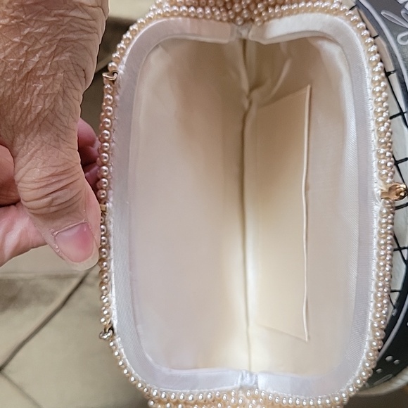 EUC- Vintage Seed Pearl Beaded Wedding / Evening Clutch - Picture 4 of 6
